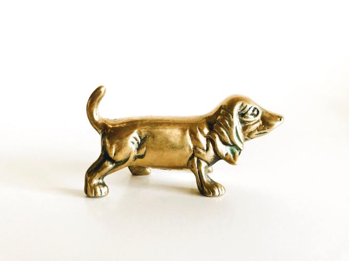 Small, brass dachshund